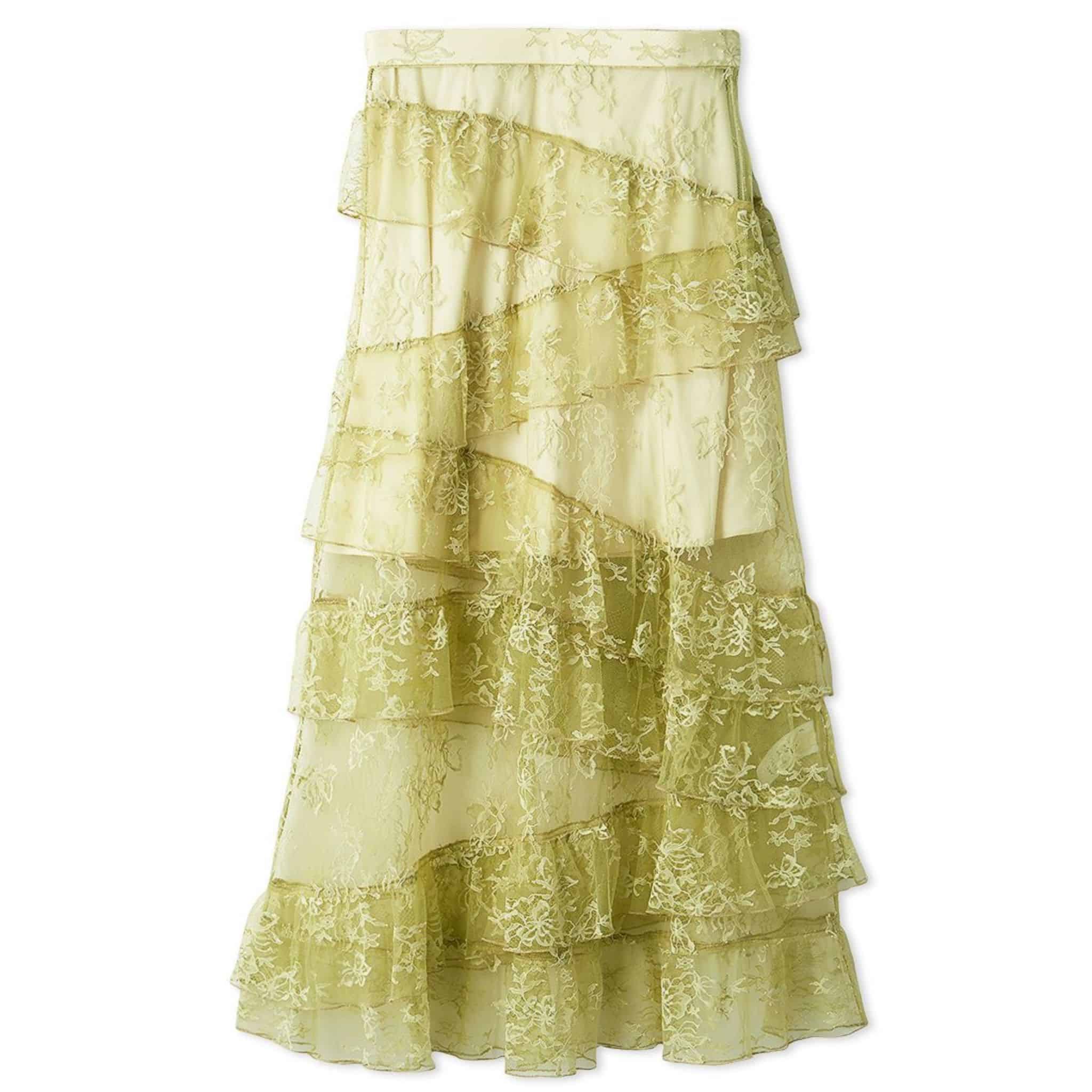 ティアードレーススカート LIME F