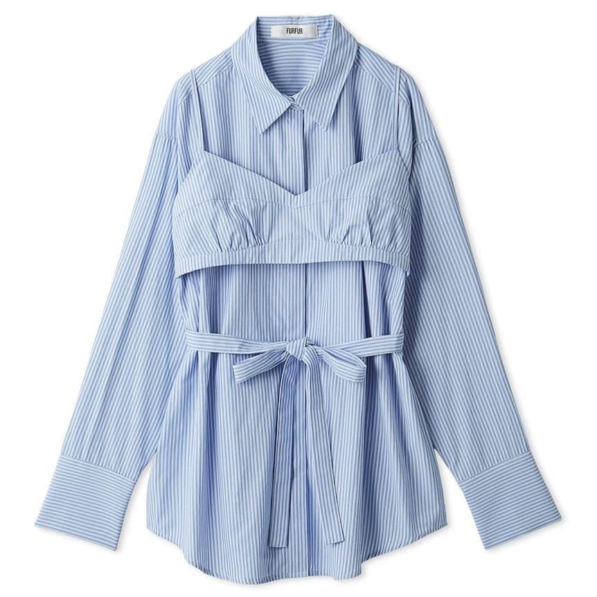 ビスチェセットオーバーシャツ STRIPE F