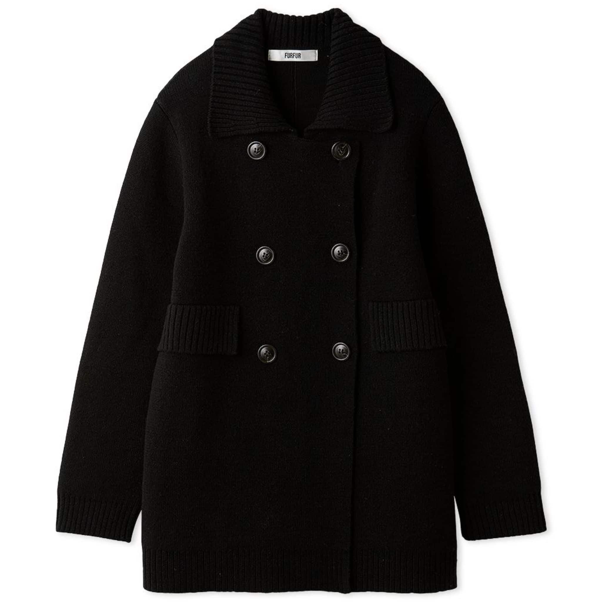 ニットコートワンピース BLK F