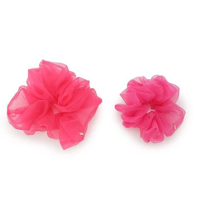 ボリュームオーガンジーシュシュセット PNK F