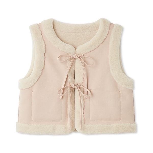 リバーシブルムートンベスト PNK F