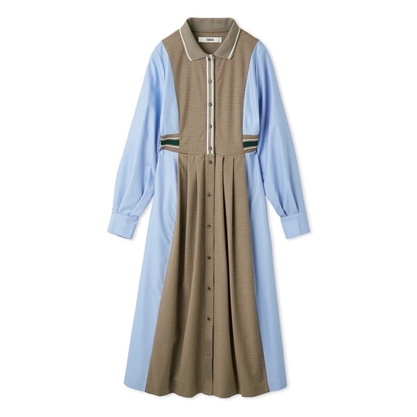 リブコンビシャツワンピース BRW F
