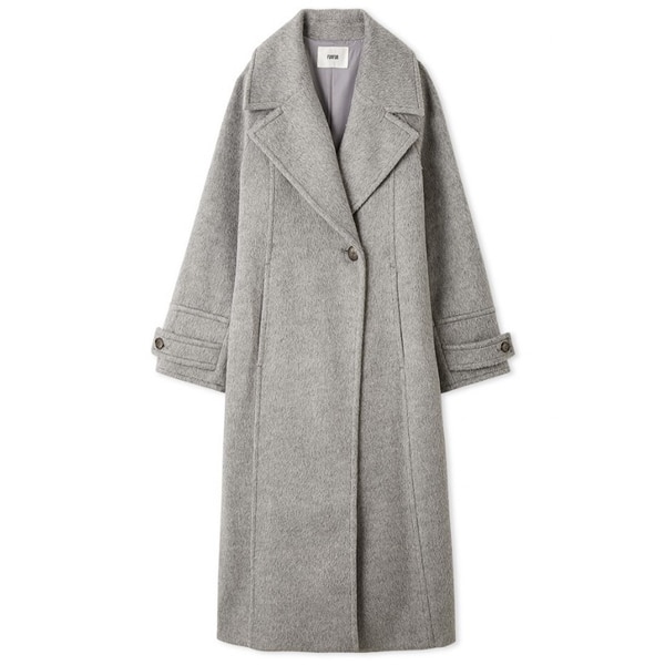 シャギーロングコート GRY F