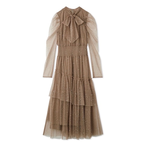 ロングスリーブラメチュールドレス BRW 0