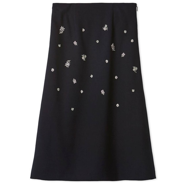 ビーズ刺繍ミディスカート DNVY F