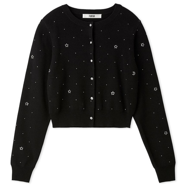 Twilightモチーフクルーネックカーディガン BLK F