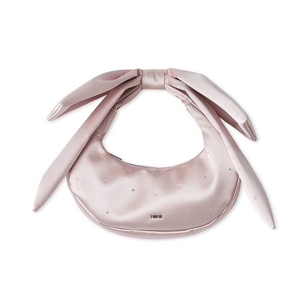 リボンハンドルサテンムーンバッグ PNK F