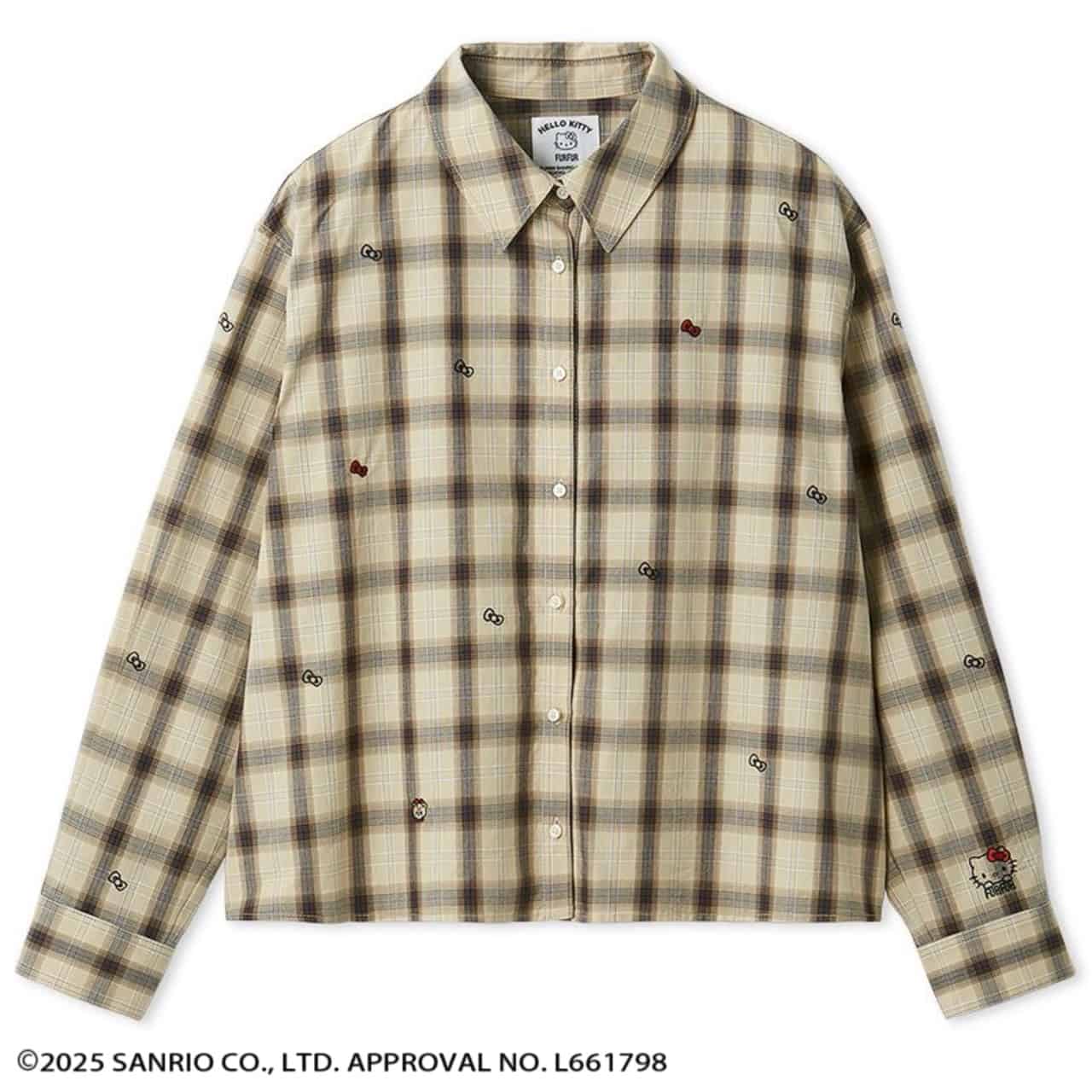 HELLO KITTY リボン刺繍シャツ BEG F