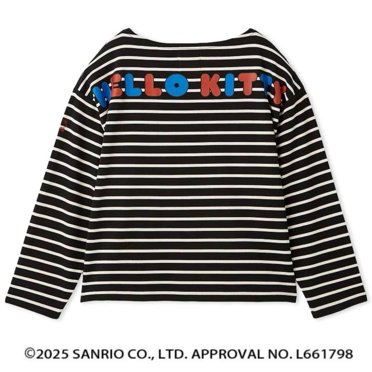 HELLO KITTY ボーダーカットソー BLK F