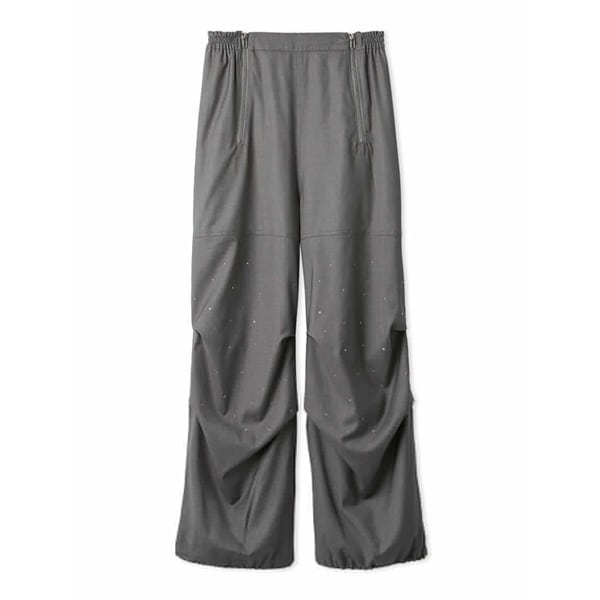 ビジュー付きワークパンツ GRY F