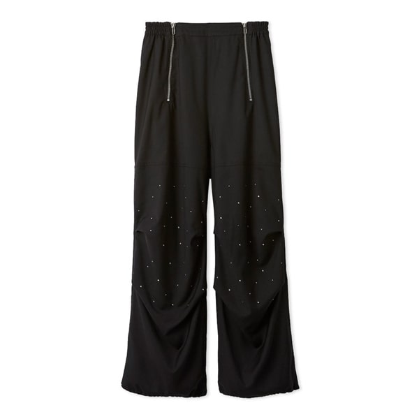 ビジュー付きワークパンツ BLK F