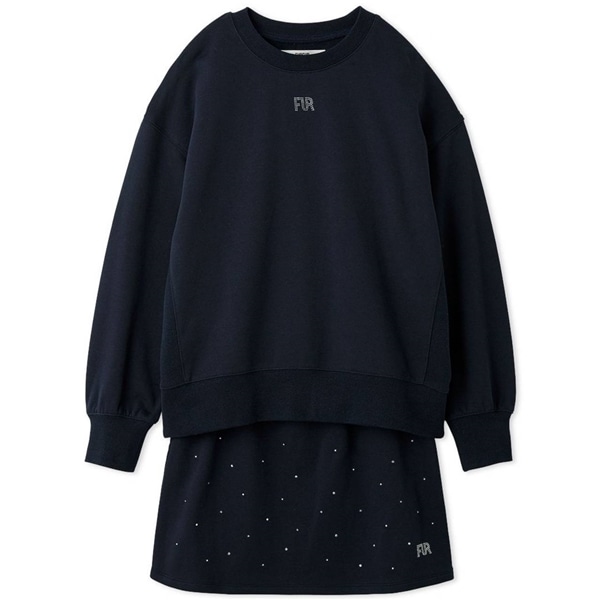 クリスタルロゴスウェットセットアップ NVY F