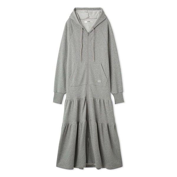 フーディーティアードワンピース GRY F