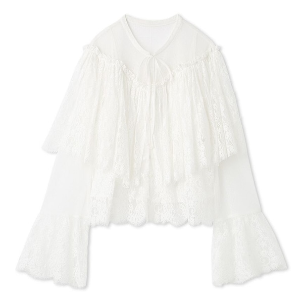 スカラップレースブラウス WHT F
