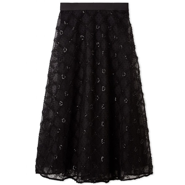 フリルチェックチュールスカート BLK F