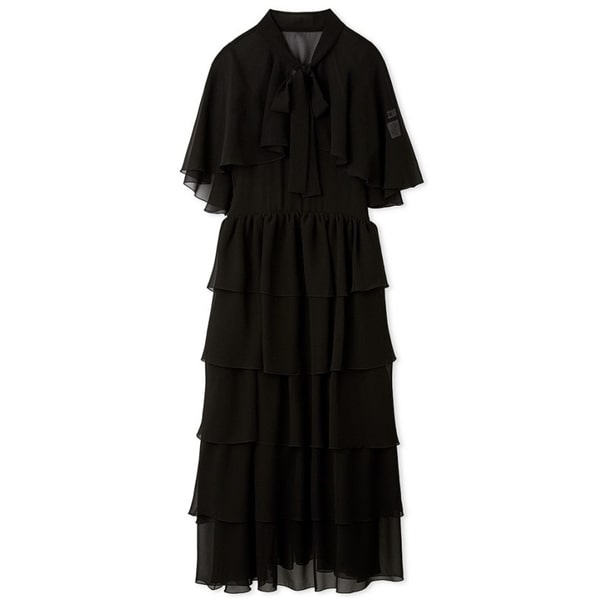 ケープセットティアードドレス BLK F