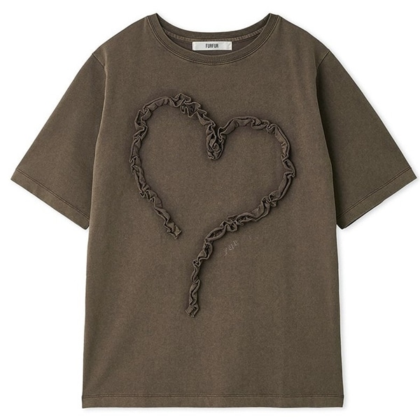 フリルハートモチーフTシャツ BRW F