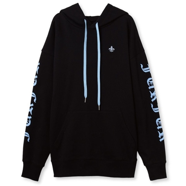 ビッグシルエットロゴパーカー BLK F