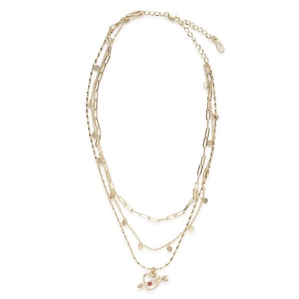 ハートモチーフ3連ネックレス GLD F