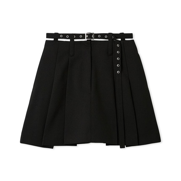 ベルト付きタックミニスカート BLK F