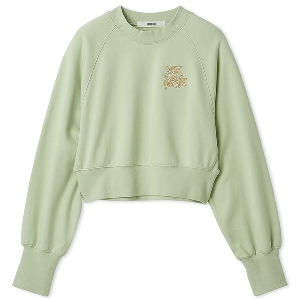 ファニーモチーフ刺繍スウェット LIME F
