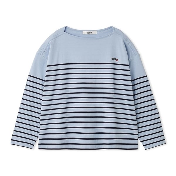 バスクボーダーロングスリーブTシャツ SAX F