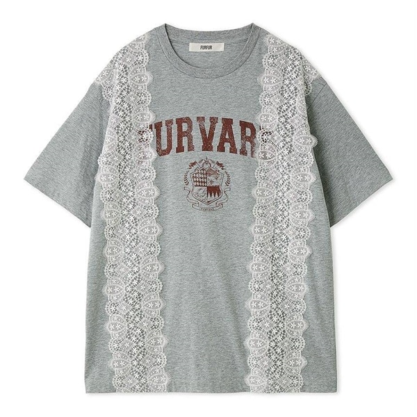 リメイクデザインレースTシャツ GRY F