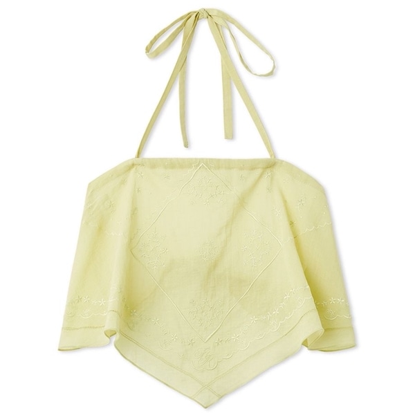 ハンカチ刺繍マルチウェイキャミソール LIME F