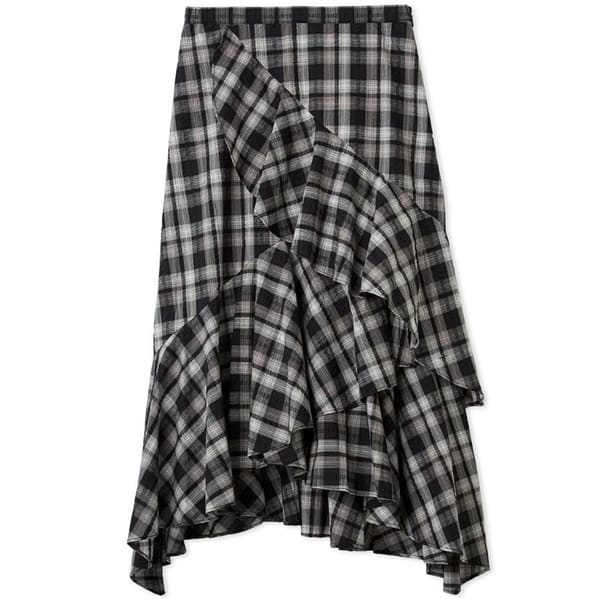 アシンメトリーヘムスカート BLK F