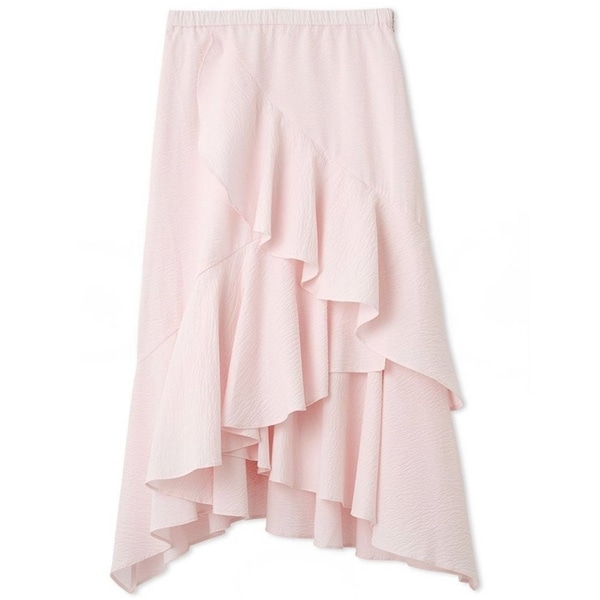 アシンメトリーヘムスカート PNK F
