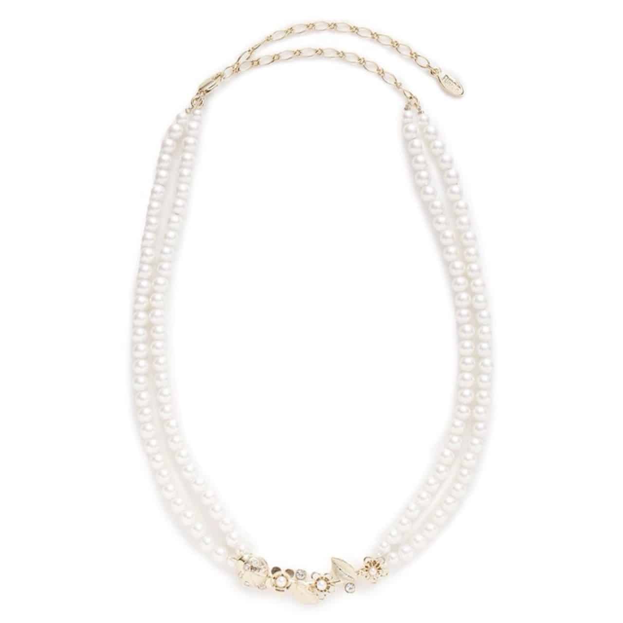 フラワーモチーフパールネックレス GLD F