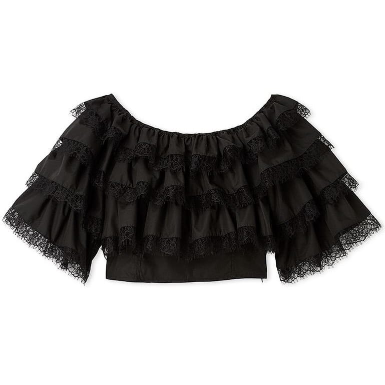 ティアードフリルブラウス BLK F