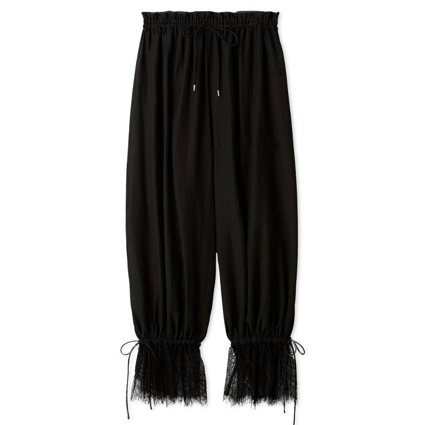 レーストリムドロストパンツ BLK F