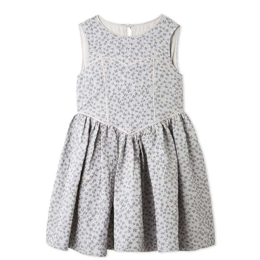フラワージャガードミニドレス GRY F