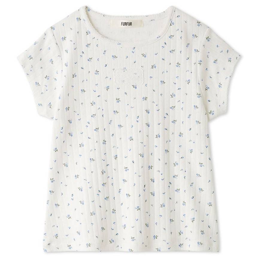 レースワッペンコンパクトTシャツ WHT F
