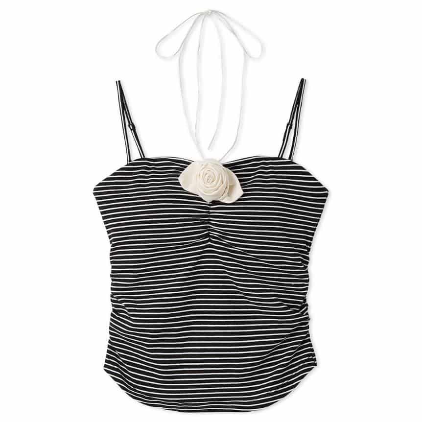 カップインコサージュキャミソール BLK F
