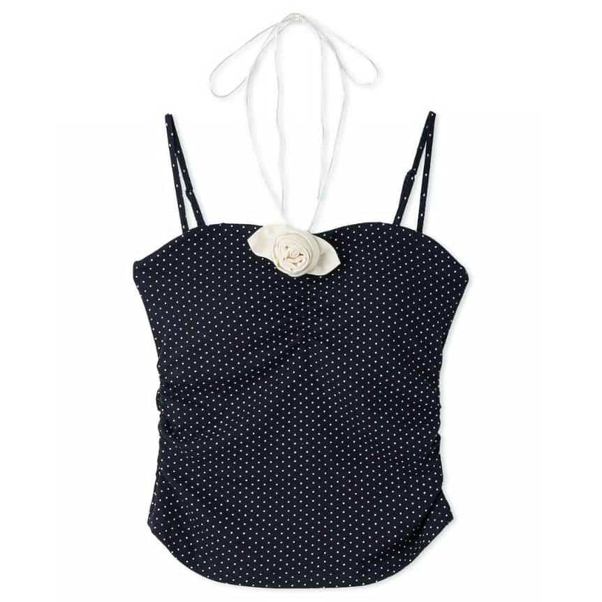カップインコサージュキャミソール NVY F