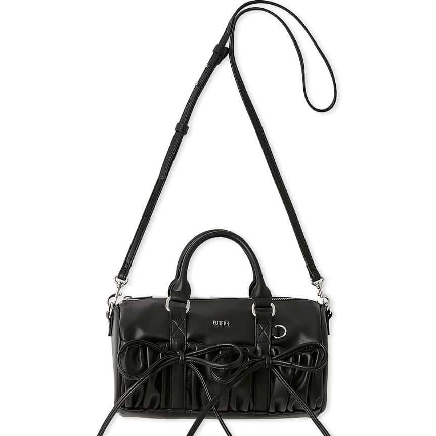 ミニリボンドラムバッグ BLK F