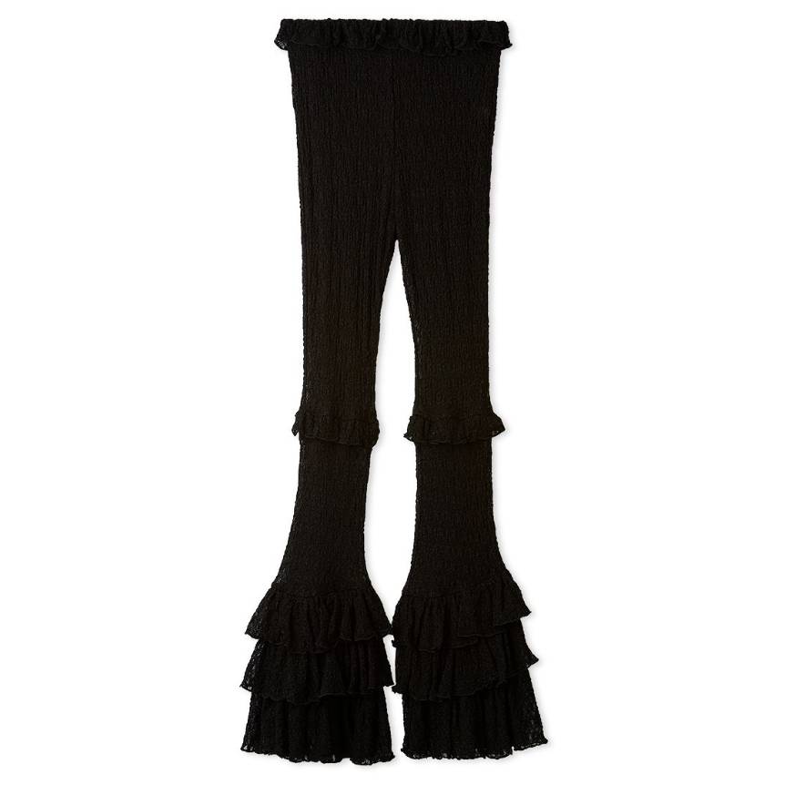 ティアードフリルレースパンツ BLK F