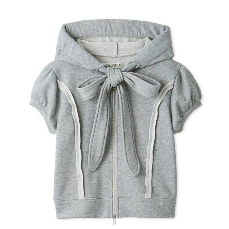 ハーフスリーブボウタイフーディー GRY F