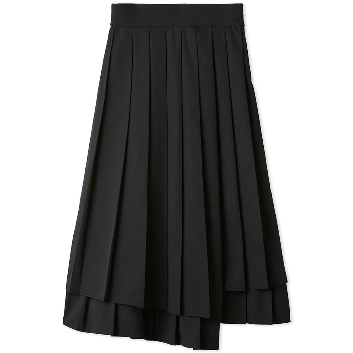 レイヤードプリーツスカート BLK F