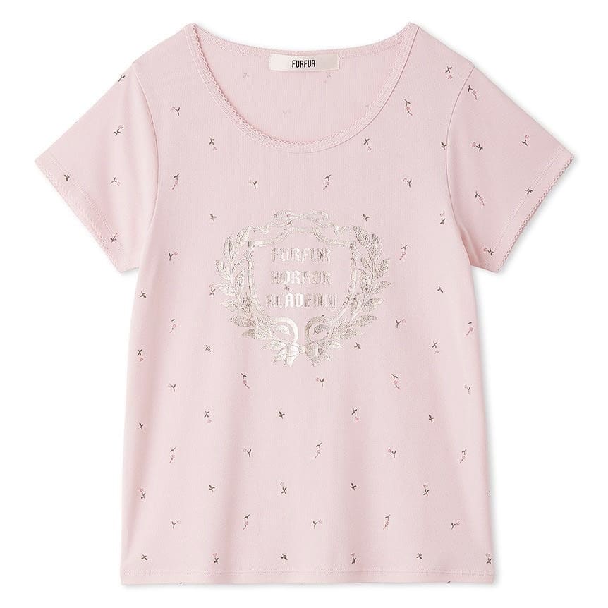 HORROR ACADEMY　フラワープリントTシャツ PNK F
