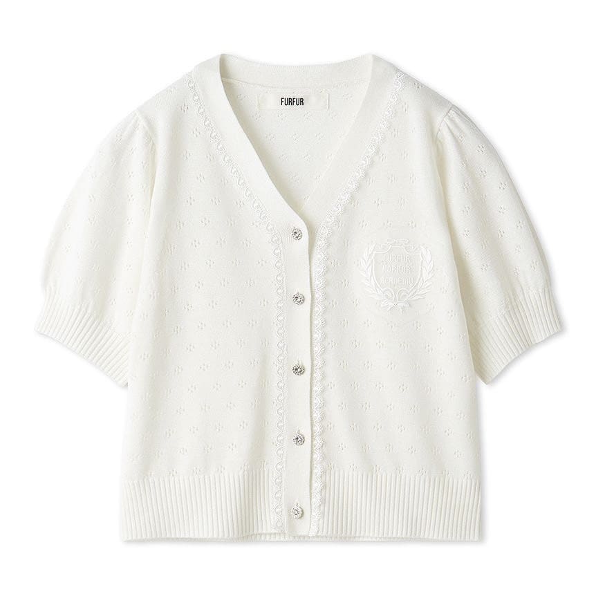 HORROR ACADEMY　アイレットニットカーディガン WHT F