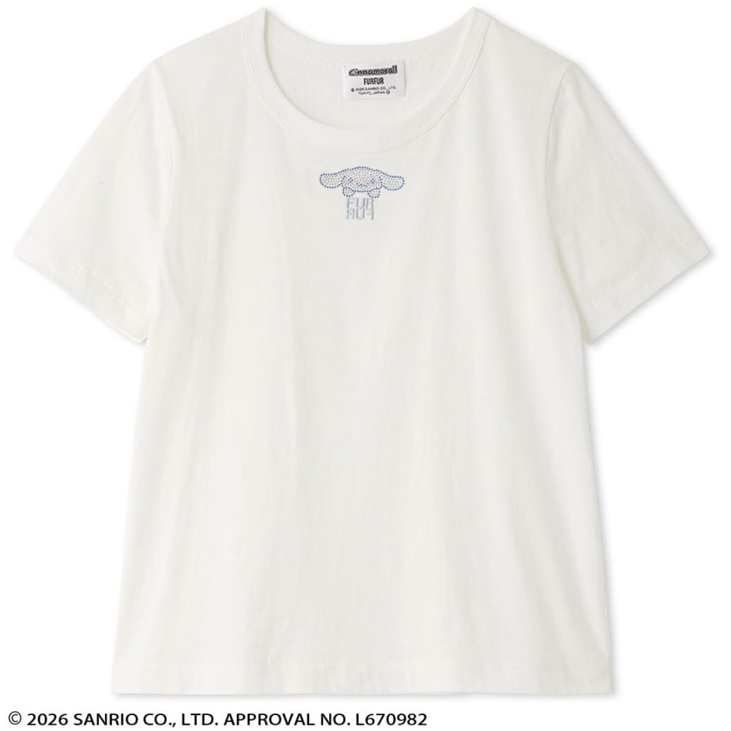 【Cinnamoroll】 ラインストーンTシャツ WHT 0