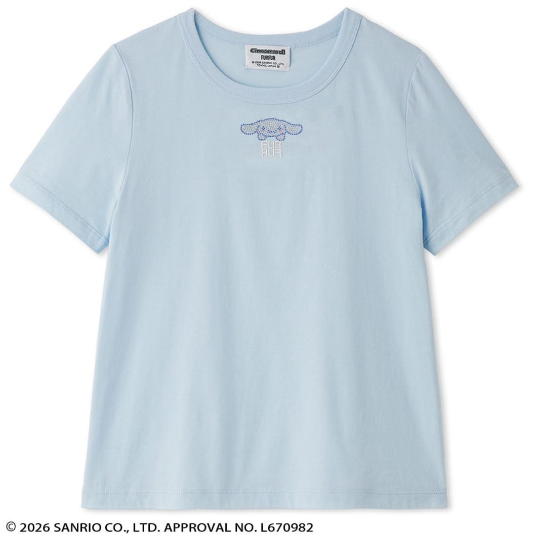 【Cinnamoroll】 ラインストーンTシャツ SAX 0