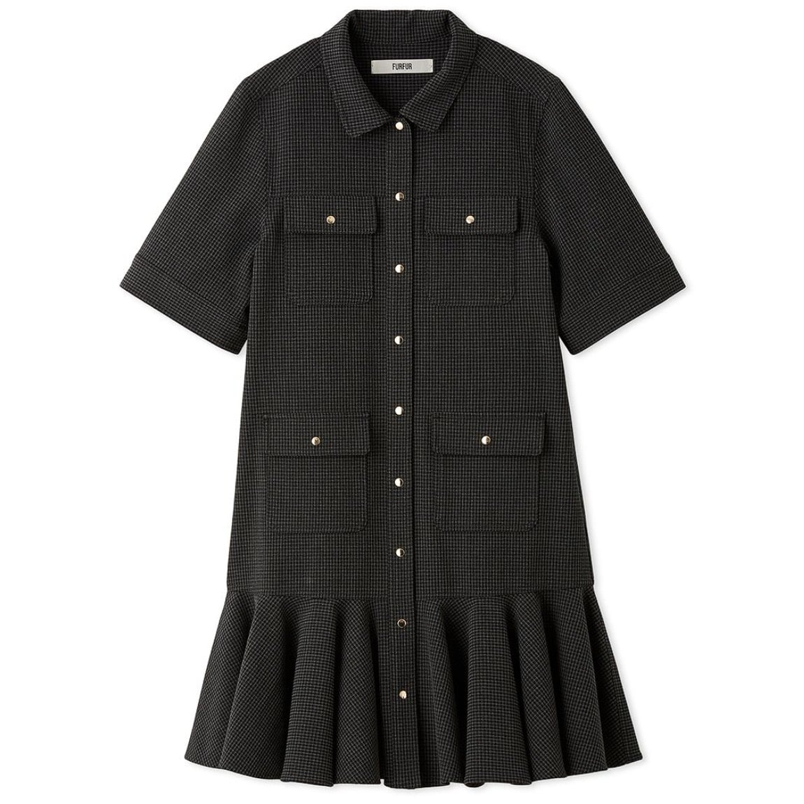 金釦ミニワンピース GRY F