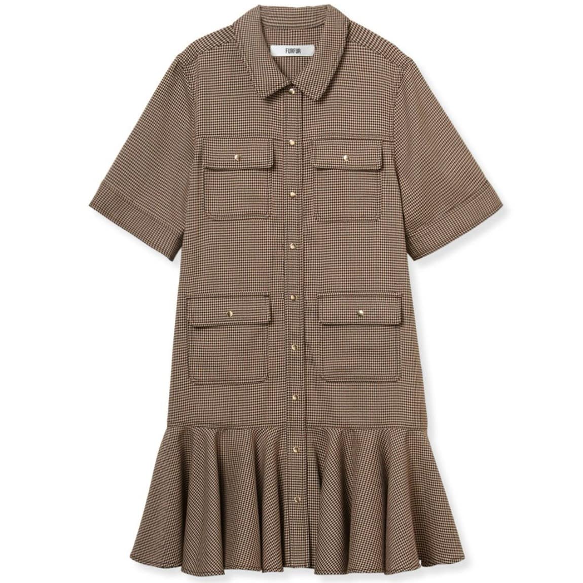 金釦ミニワンピース BRW F