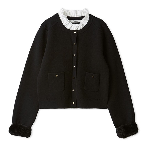 2WAYエコファーカフスカーディガン(F BLK)｜ FURFUR｜渋谷PARCO
