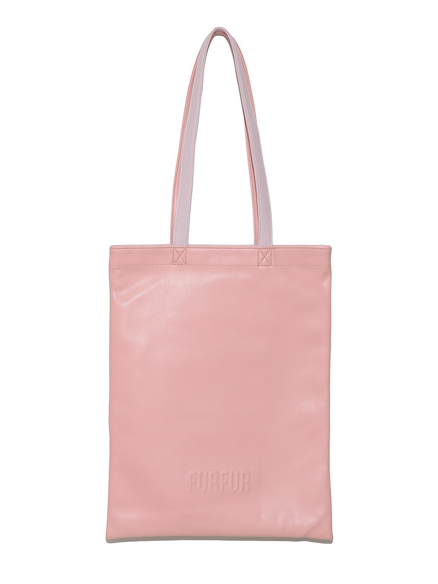 バイカラーレザーライクトート PNK F