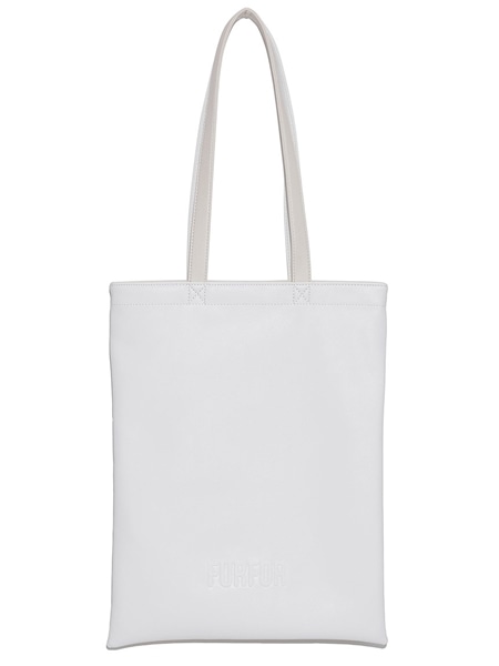 バイカラーレザーライクトート WHT F